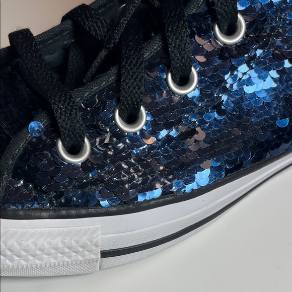 Converse Chuck Taylor All Star Women's Midnight Indigo Blue Sequin High-Tops - Picture 10 of 16